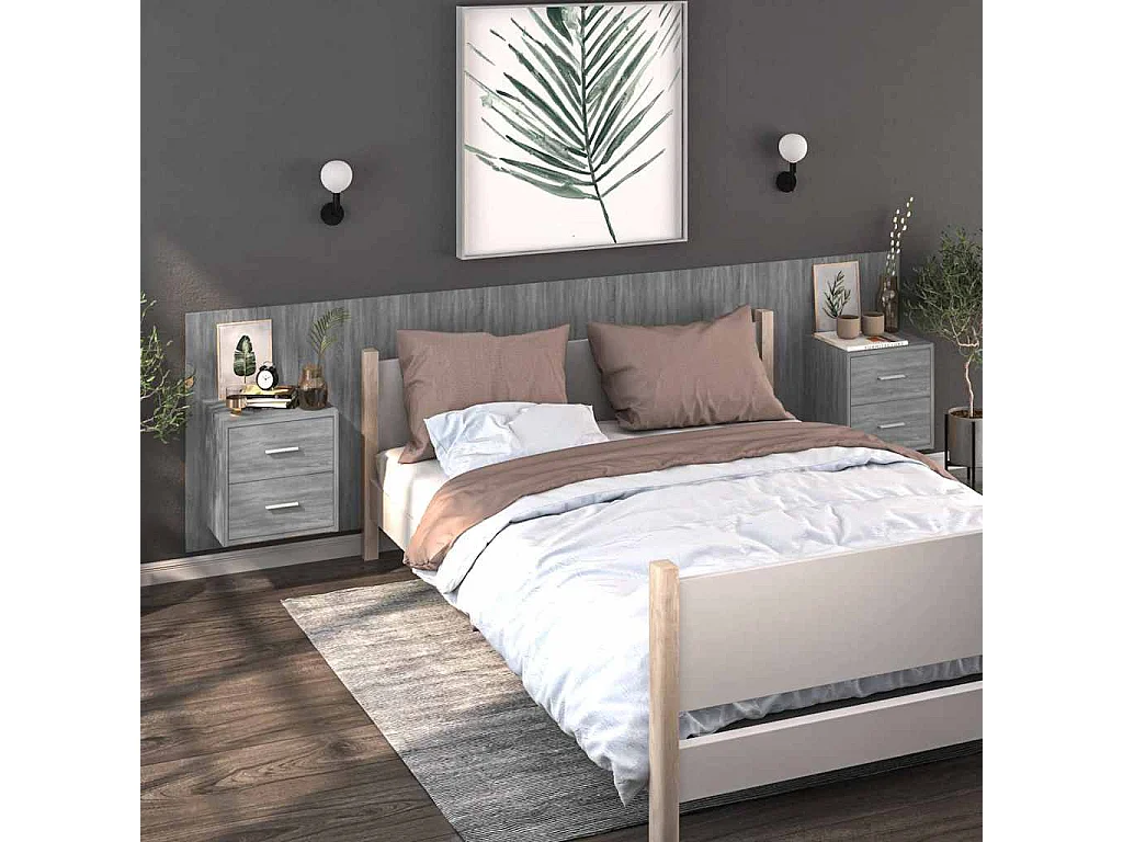 Table de chevet murale Sonoma gris