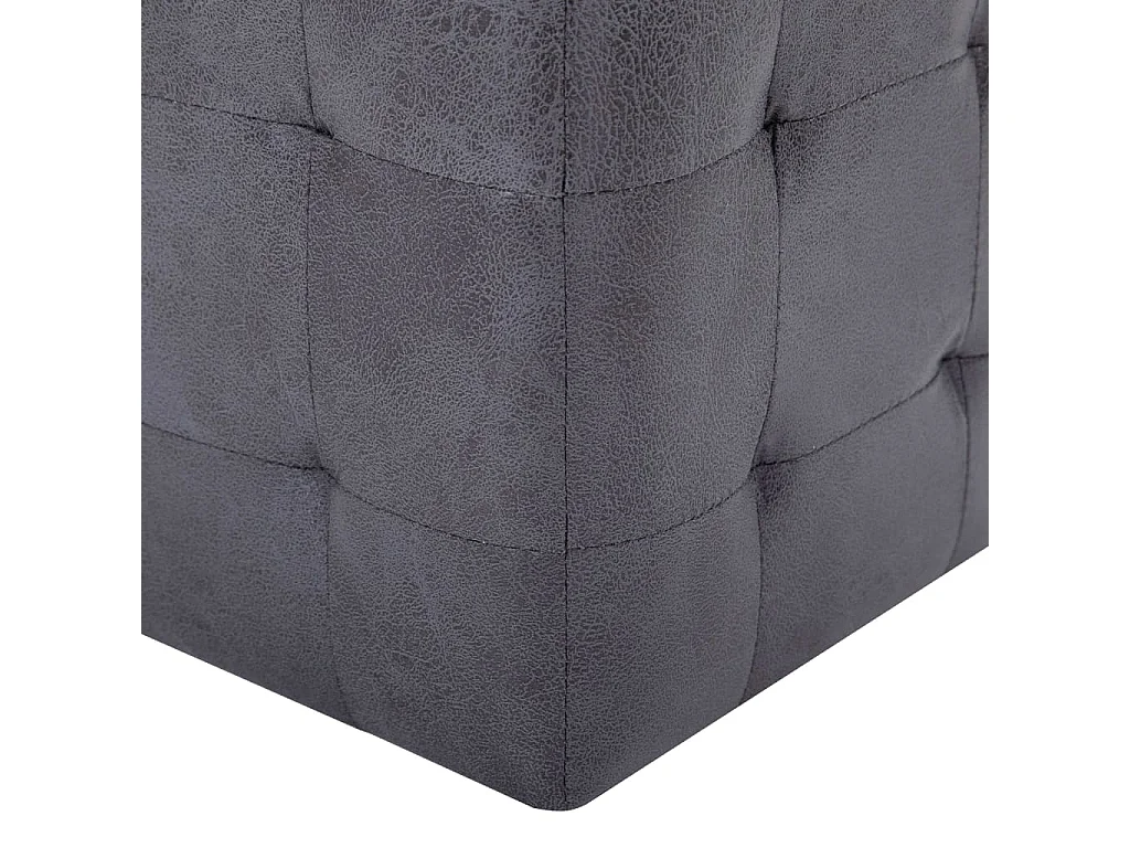 Comodini 2 pz Grigio 30x30x30 cm in Similpelle Scamosciata