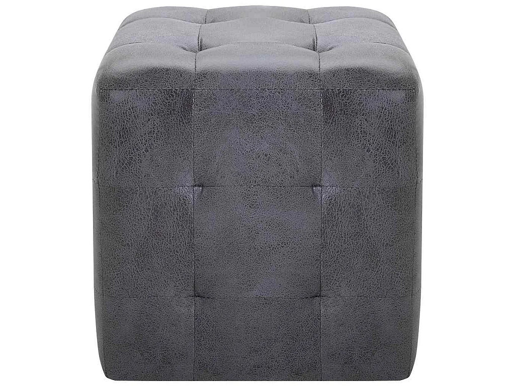 2 pcs Tables de chevet Gris 30x30x30 cm Similicuir daim