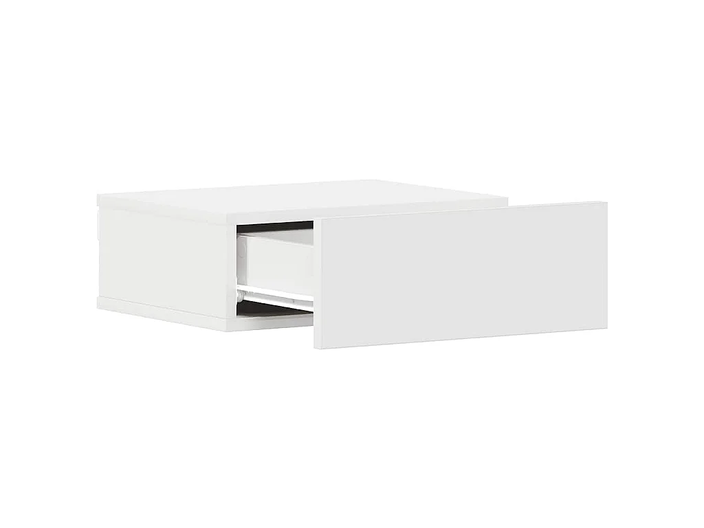 Table de chevet flottante Blanc 40x30x15 cm Bois d'ingénierie