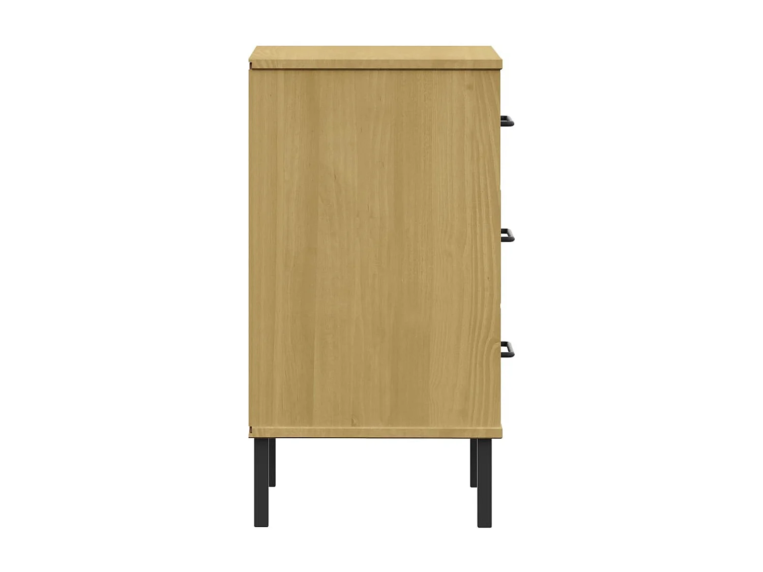 Mesa cabeceira c/ pernas de metal OSLO pinho maciço castanho