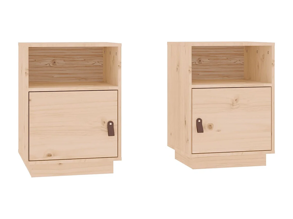 Comodini 2 pz 40x34x55 cm in Legno Massello di Pino