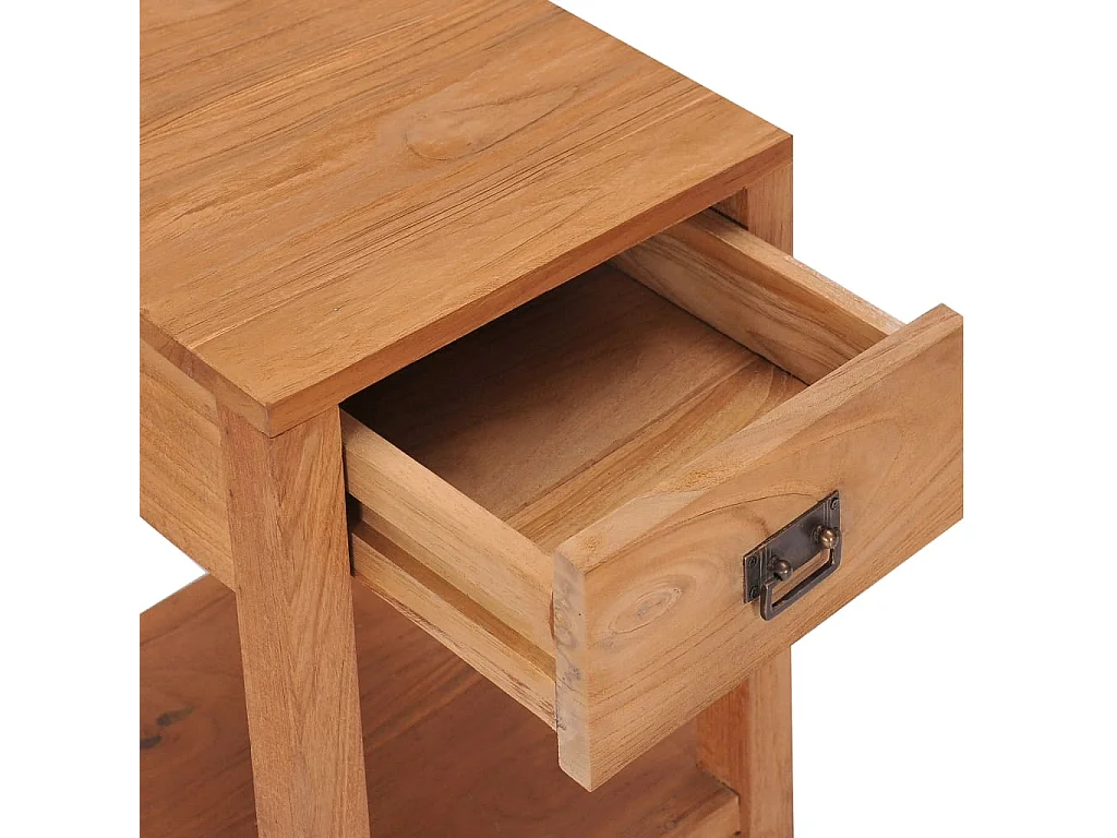 Table de chevet 35x35x50 cm bois de teck massif
