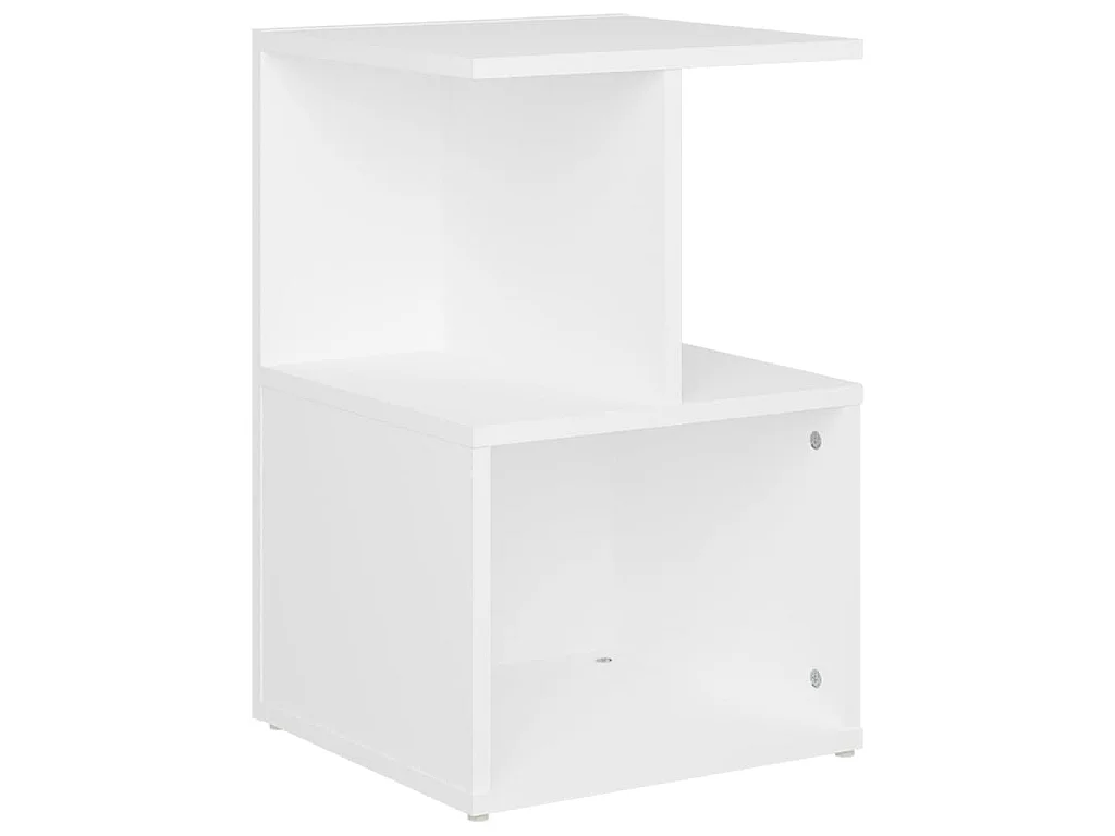 Table de chevet blanc 35x35x55 cm bois ingénierie