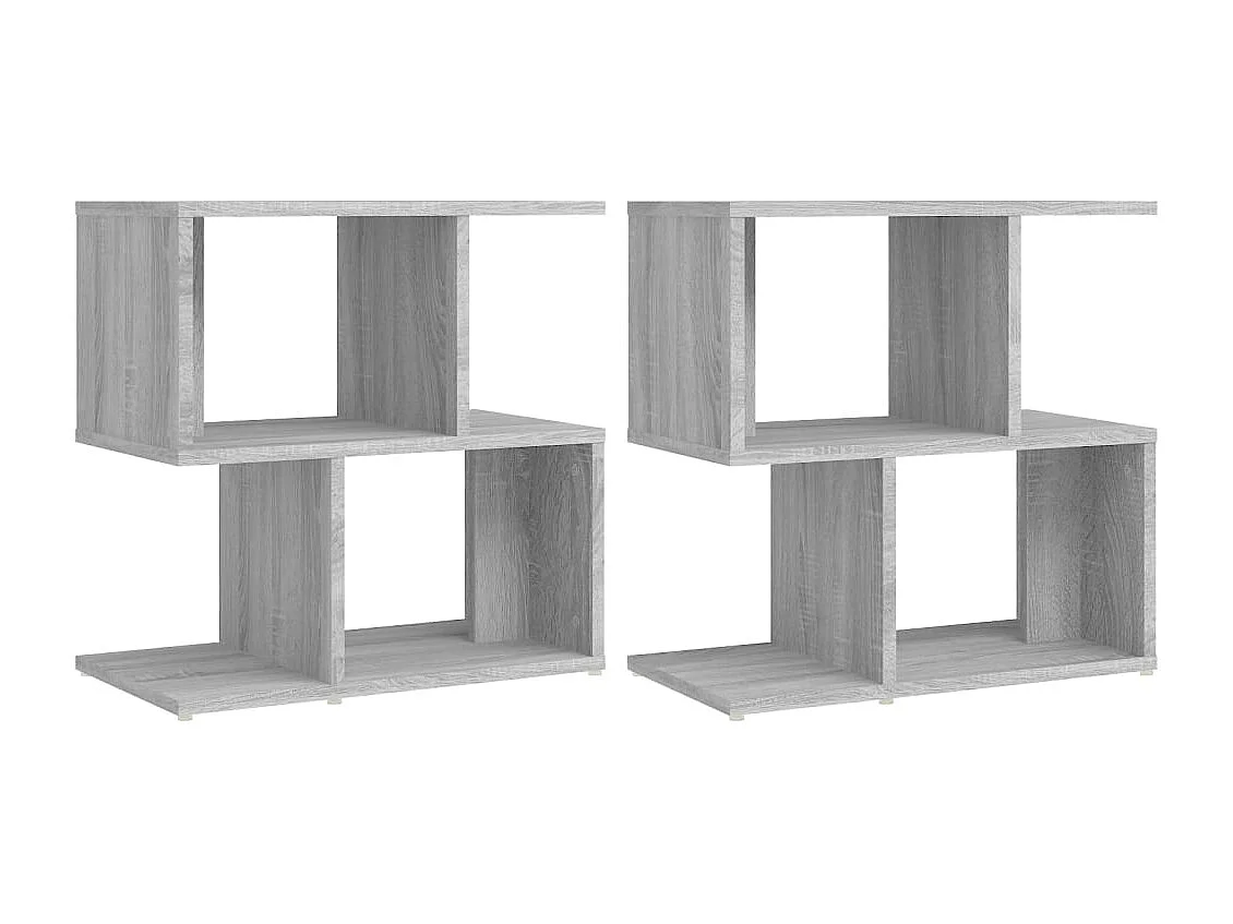 Nachtkastjes 2 st 50x30x51,5 cm bewerkt hout grijs sonoma eiken