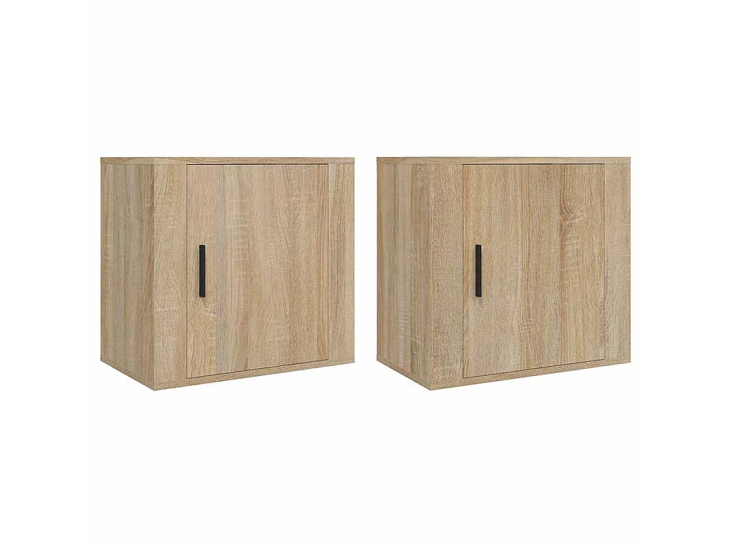 Mesitas de noche de pared 2 uds color roble Sonoma 50x30x47 cm