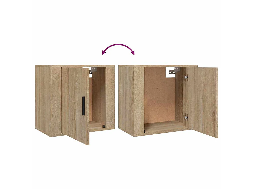 Mesitas de noche de pared 2 uds color roble Sonoma 50x30x47 cm
