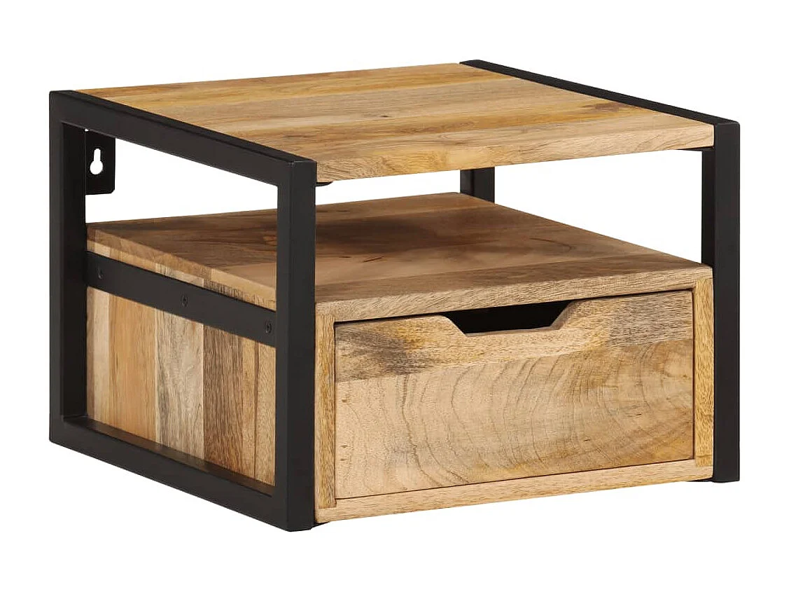 Table de chevet murale 35x35x25 cm bois d'acacia solide
