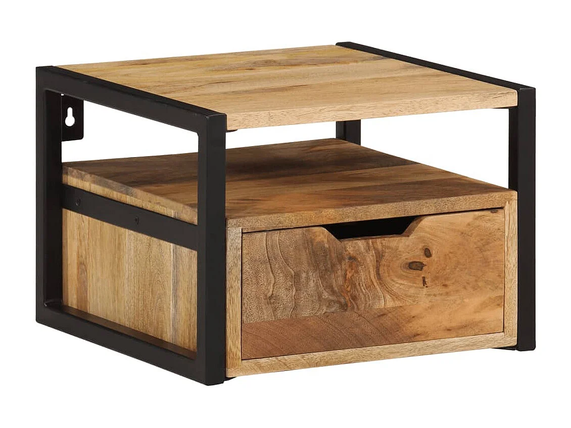 Table de chevet murale 35x35x25 cm bois d'acacia solide