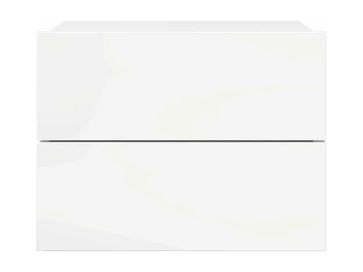 Comodini 2 pz Bianco Lucido 40x30x30 cm in Legno Multistrato