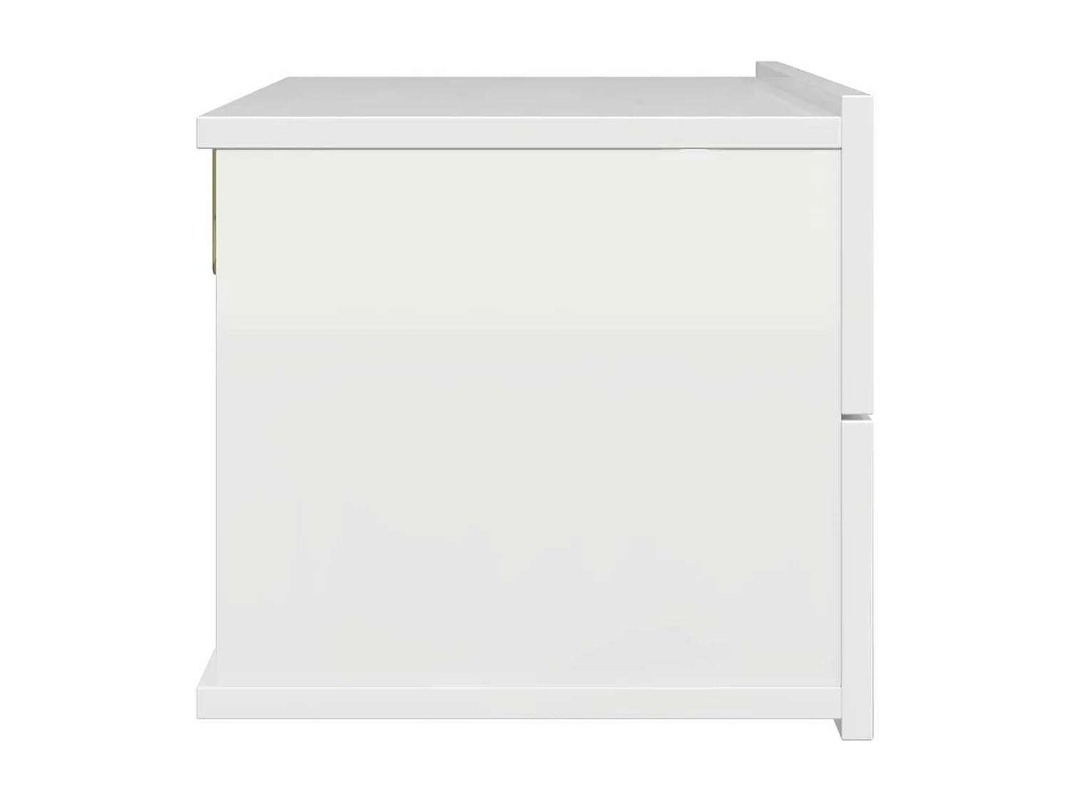 Comodini 2 pz Bianco Lucido 40x30x30 cm in Legno Multistrato