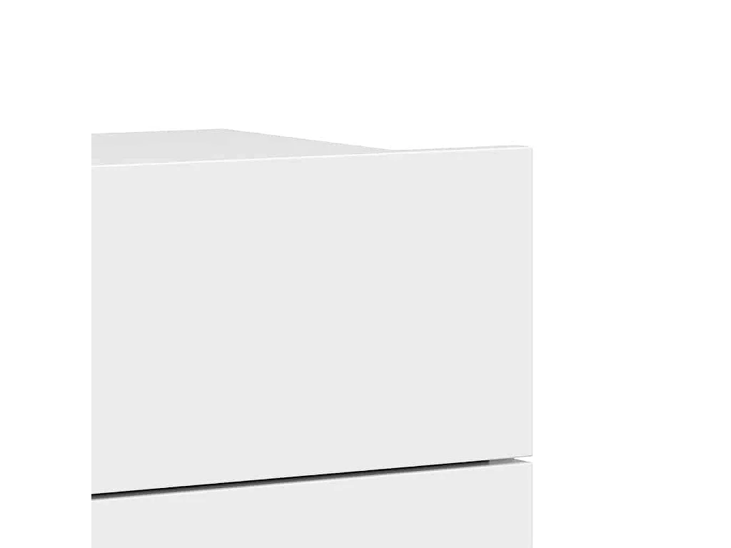 Comodini 2 pz Bianco Lucido 40x30x30 cm in Legno Multistrato