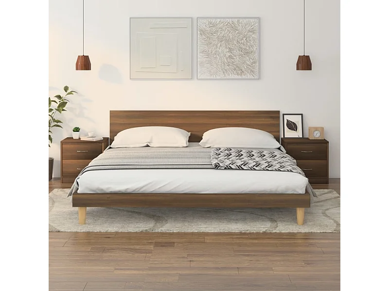 Nachttische 2 Stk. Braun Eichen-Optik 40x30x40 cm Holzwerkstoff