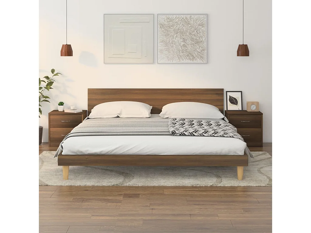 Nachttische 2 Stk. Braun Eichen-Optik 40x30x40 cm Holzwerkstoff