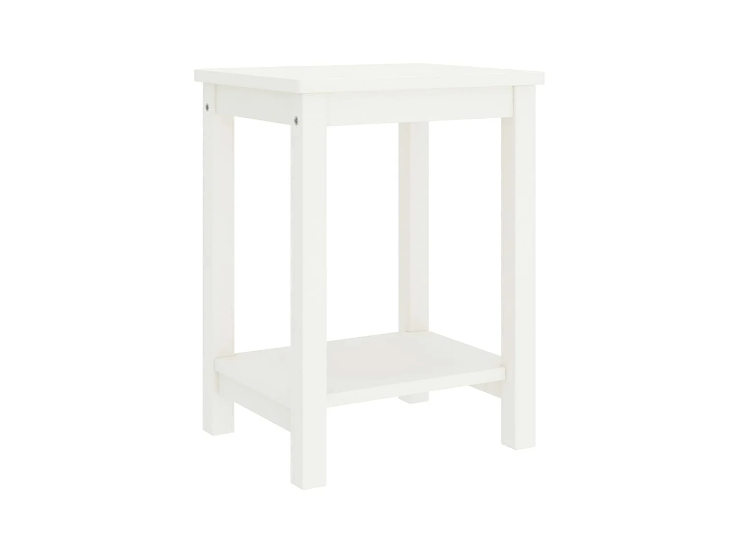 Table de chevet blanc 35x30x47 cm bois de pin massif