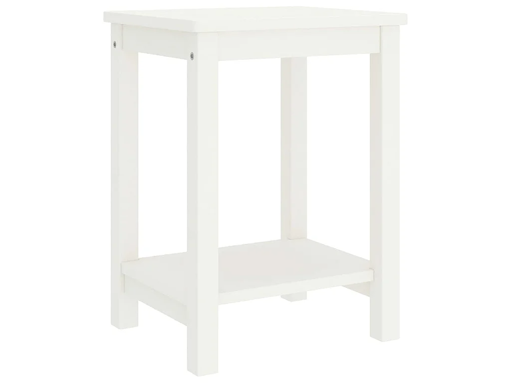 Table de chevet blanc 35x30x47 cm bois de pin massif