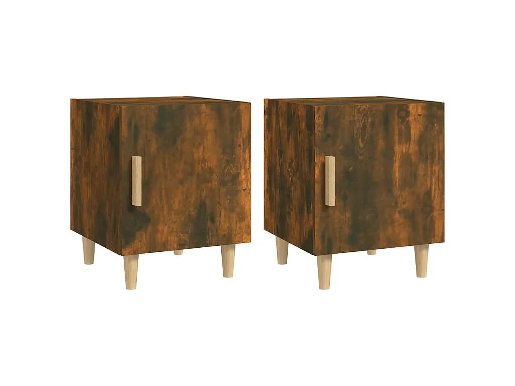 Mesas de cabeceira 2 pcs derivados de madeira carvalho fumado