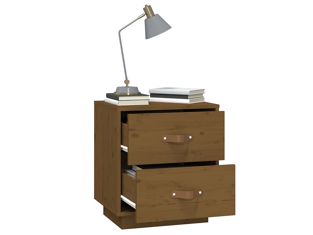   Tables de chevet 2 pcs Marron miel 40x34x45 cm Bois pin massif