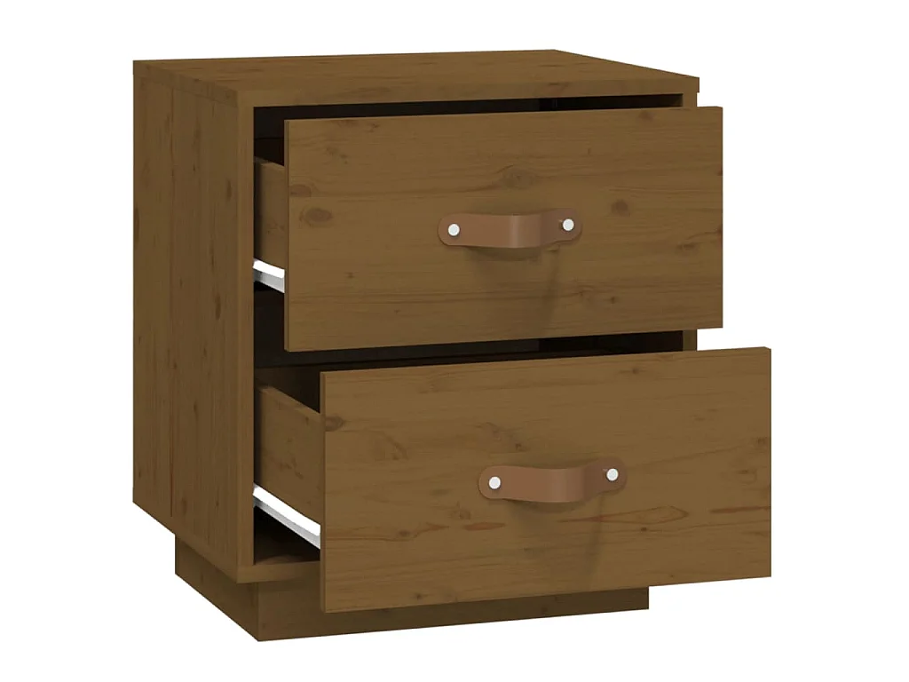   Tables de chevet 2 pcs Marron miel 40x34x45 cm Bois pin massif
