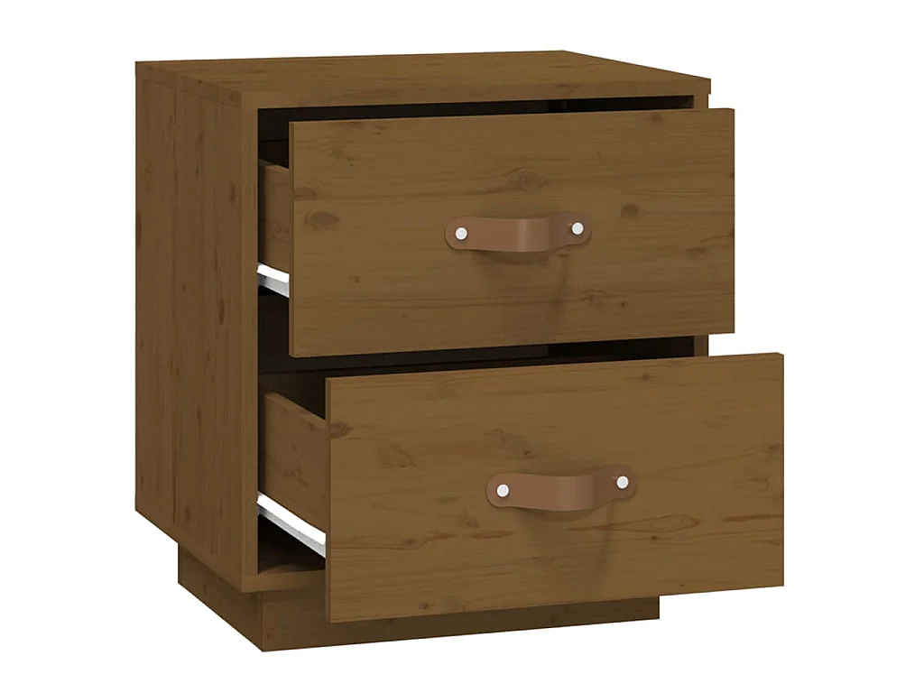 Tables de chevet 2 pcs Marron miel 40x34x45 cm Bois pin massif