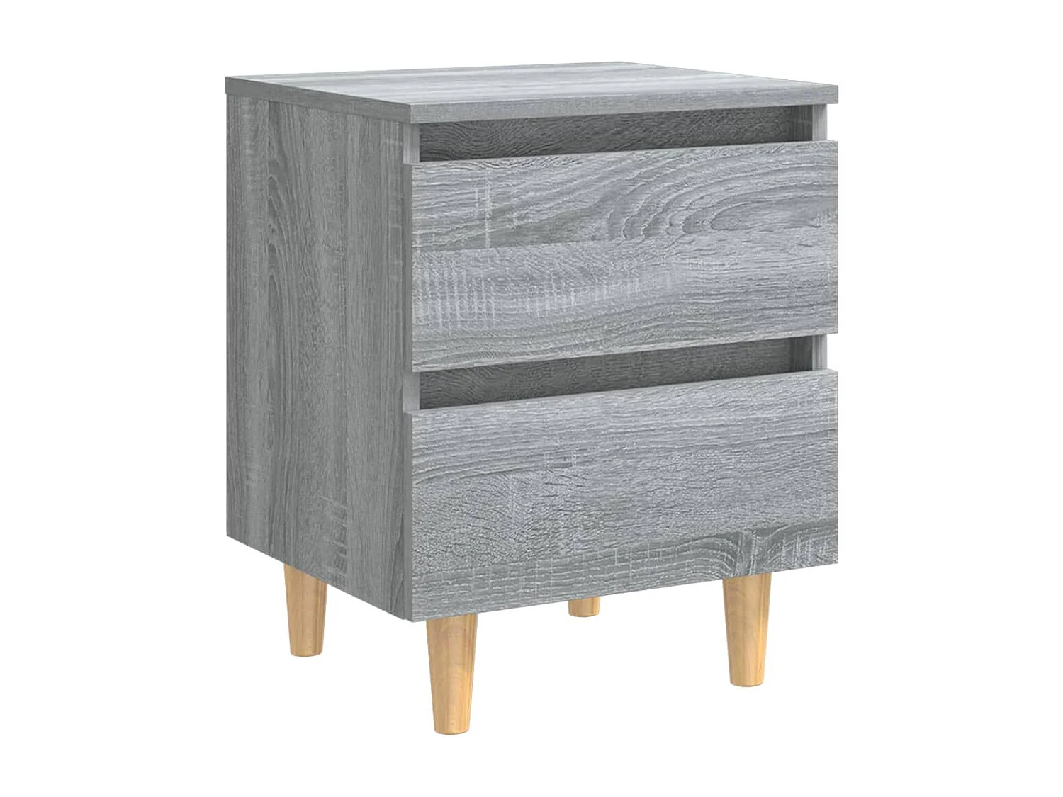 Tables de chevet pieds en bois 2 pcs Sonoma gris 40x35x50 cm