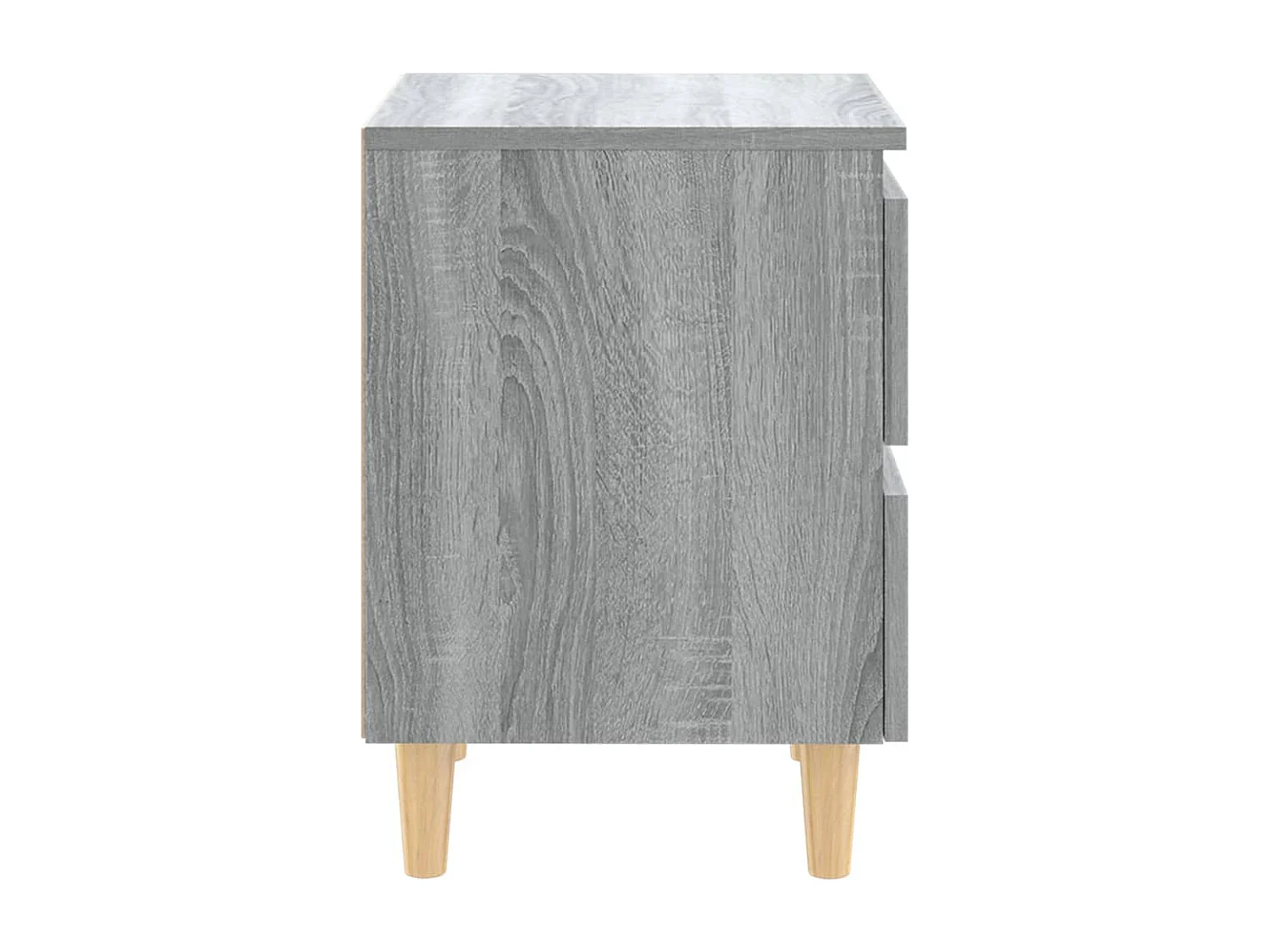 Tables de chevet pieds en bois 2 pcs Sonoma gris 40x35x50 cm