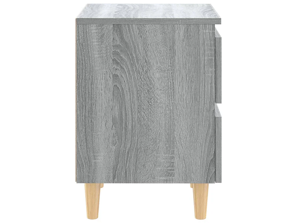 Tables de chevet pieds en bois 2 pcs Sonoma gris 40x35x50 cm