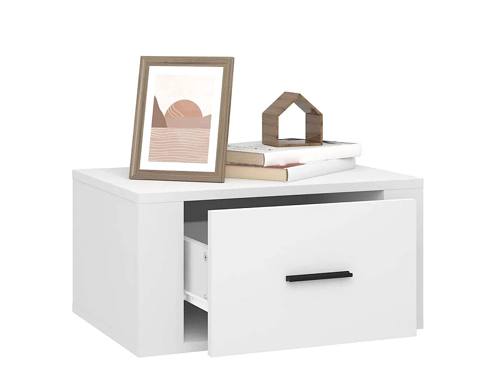Mesas de cabeceira de parede 2 pcs 50x36x25 cm branco