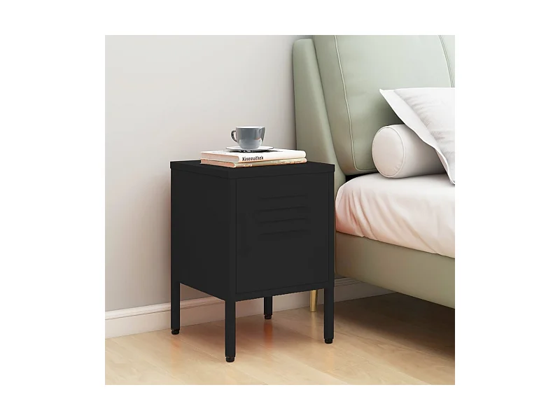 Table de chevet Noir 35x35x51 cm Acier