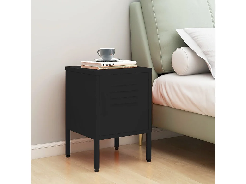 Table de chevet Noir 35x35x51 cm Acier