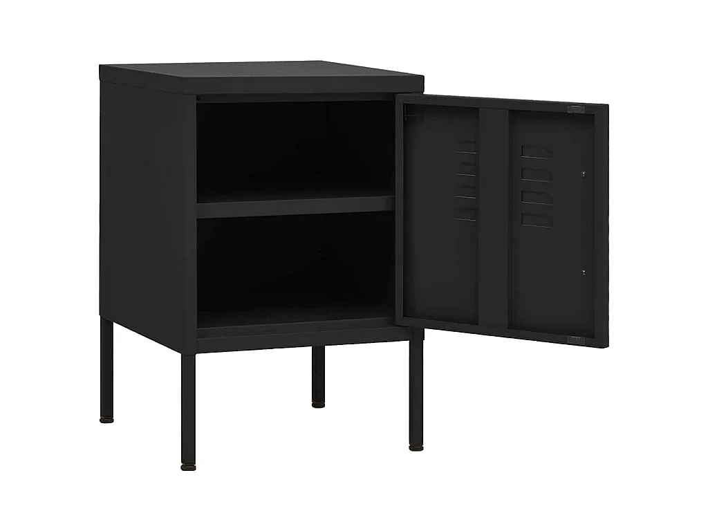 Table de chevet Noir 35x35x51 cm Acier