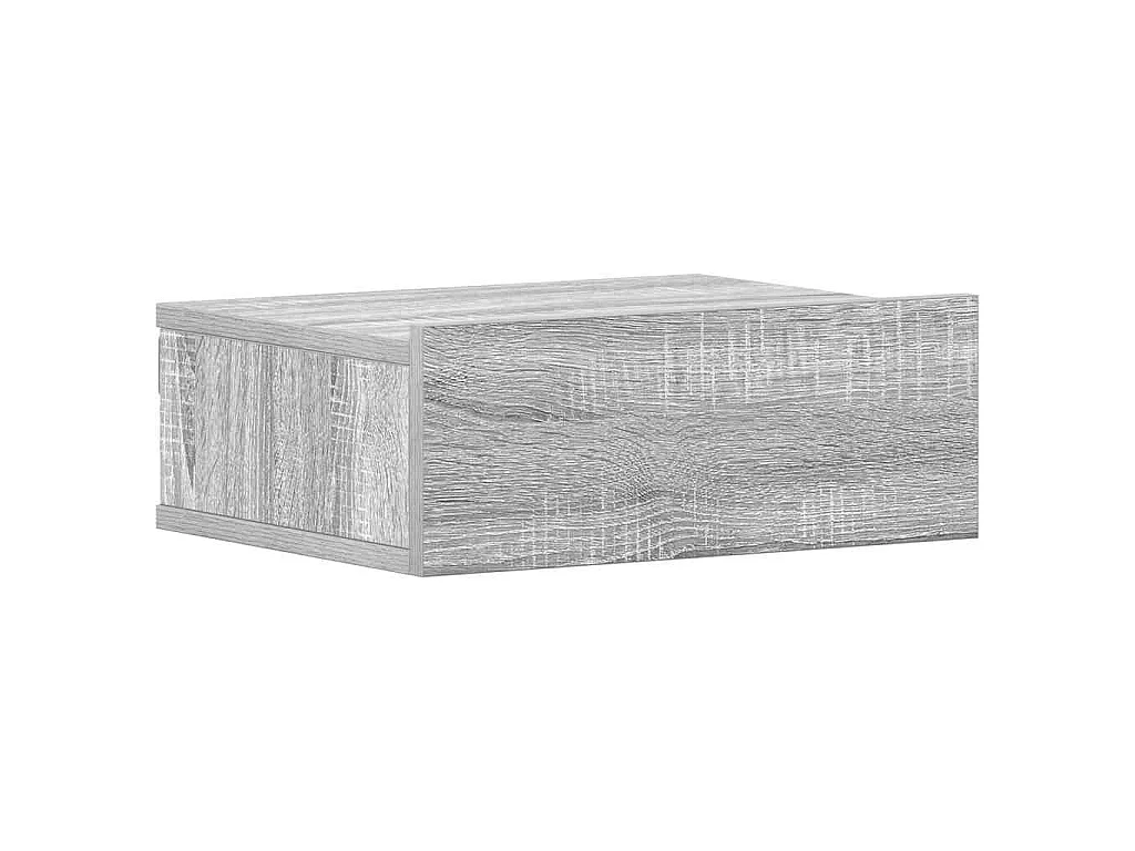 Nachtkastje zwevend 40x30x15 cm bewerkt hout grijs sonoma eiken