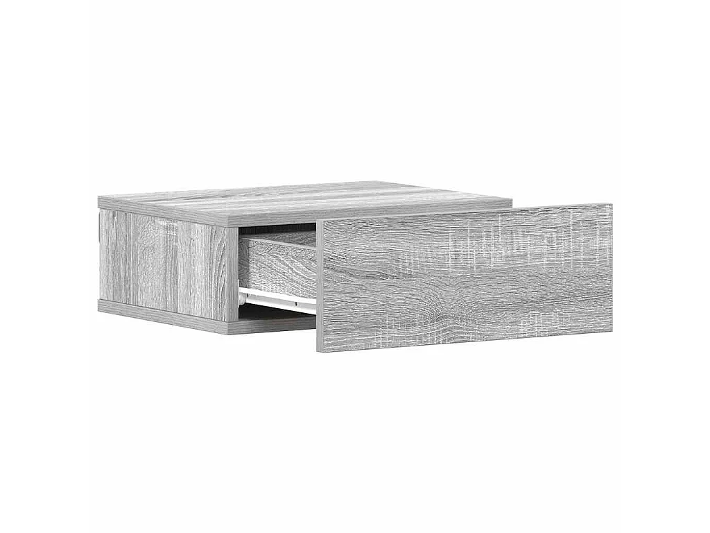 Nachtkastje zwevend 40x30x15 cm bewerkt hout grijs sonoma eiken