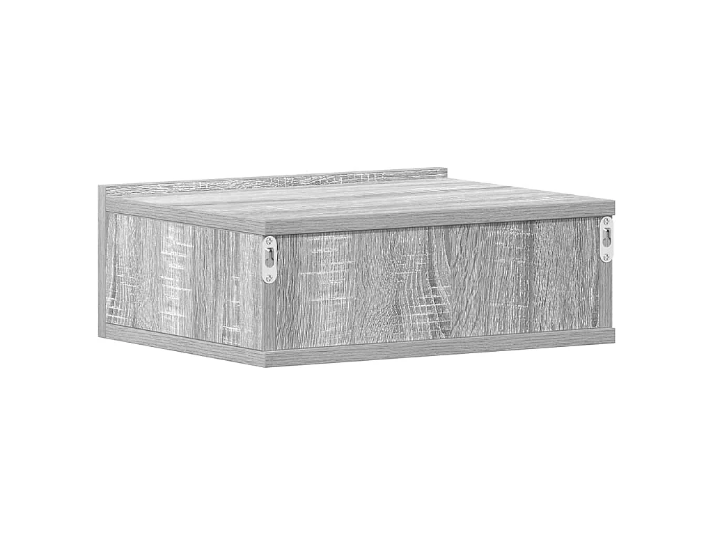 Nachtkastje zwevend 40x30x15 cm bewerkt hout grijs sonoma eiken