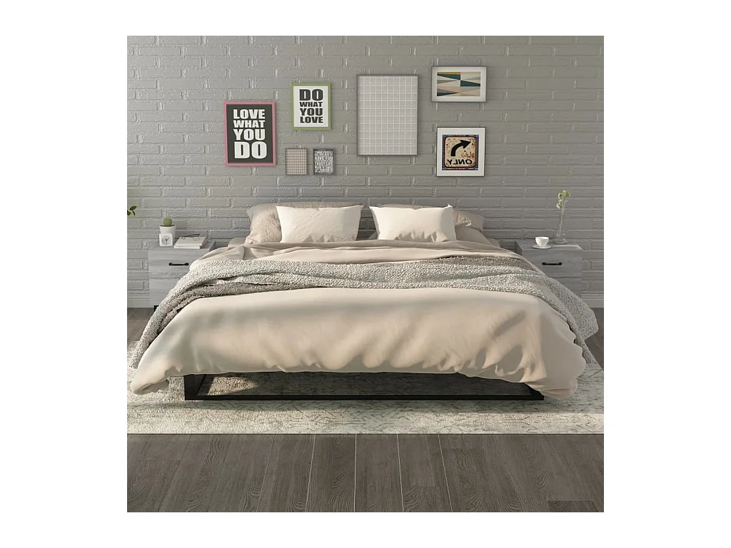 Nachttische 2 Stk. Grau Sonoma 40x35x47,5 cm