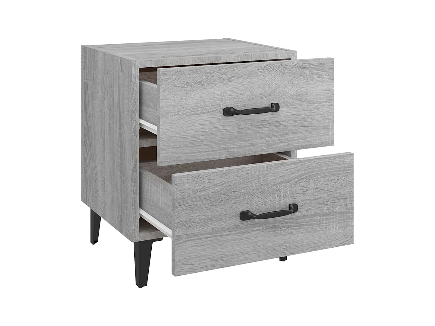 Nachttische 2 Stk. Grau Sonoma 40x35x47,5 cm