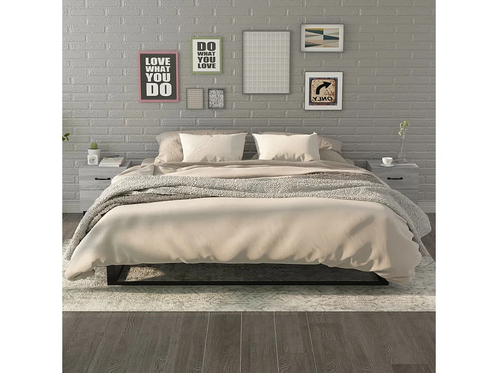 Nachtkastjes 2 st 40x35x47,5 cm grijs sonoma eikenkleurig