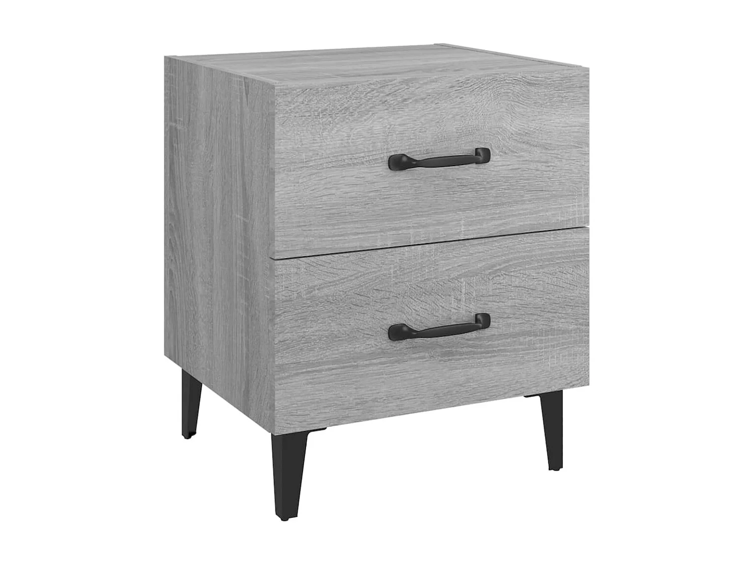 Nachtkastjes 2 st 40x35x47,5 cm grijs sonoma eikenkleurig