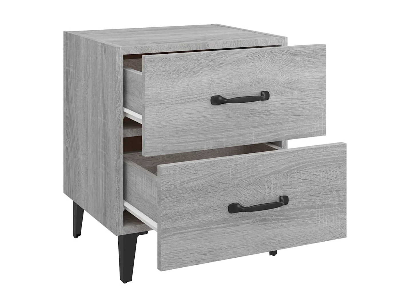 Nachtkastjes 2 st 40x35x47,5 cm grijs sonoma eikenkleurig