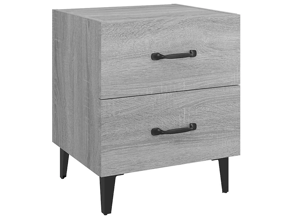 Comodini 2 pz Grigio Sonoma 40x35x47,5 cm