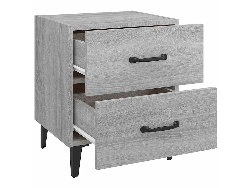 Comodini 2 pz Grigio Sonoma 40x35x47,5 cm