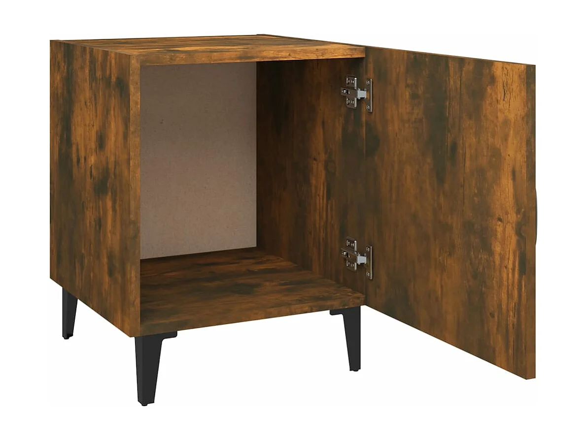 Tables de chevet 2 pcs Chêne fumé Bois d'ingénierie