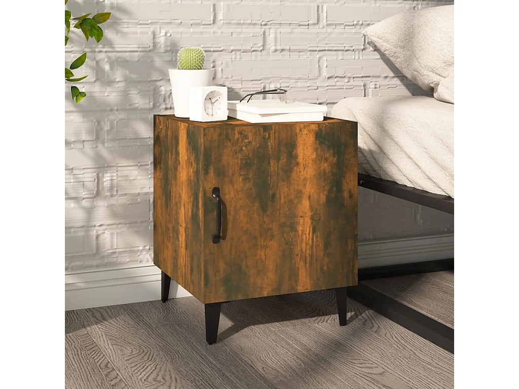 Tables de chevet 2 pcs Chêne fumé Bois d'ingénierie