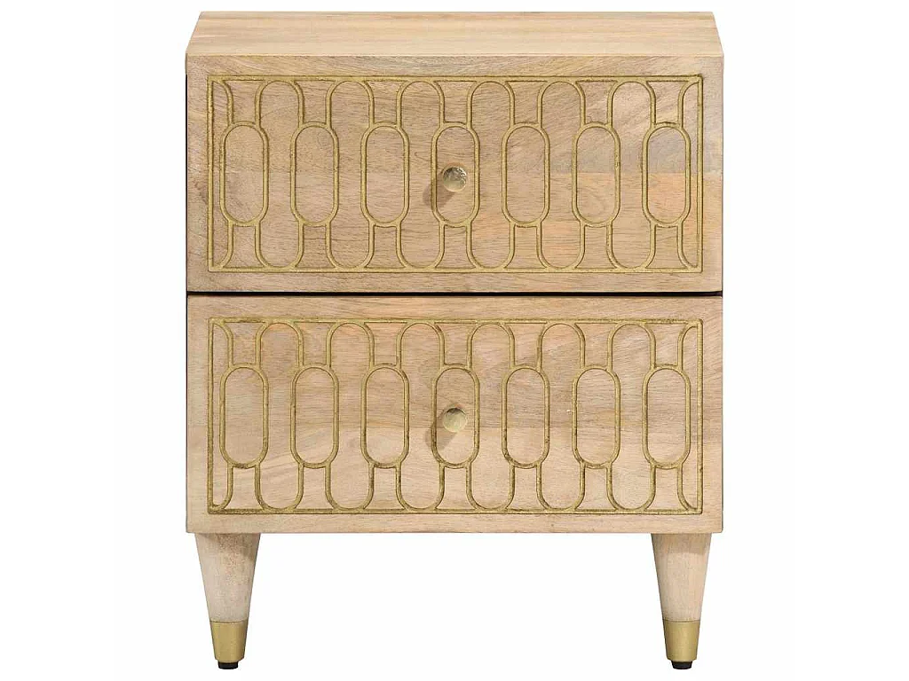 Nachtkastjes 2 st 40x33x46 cm massief mangohout