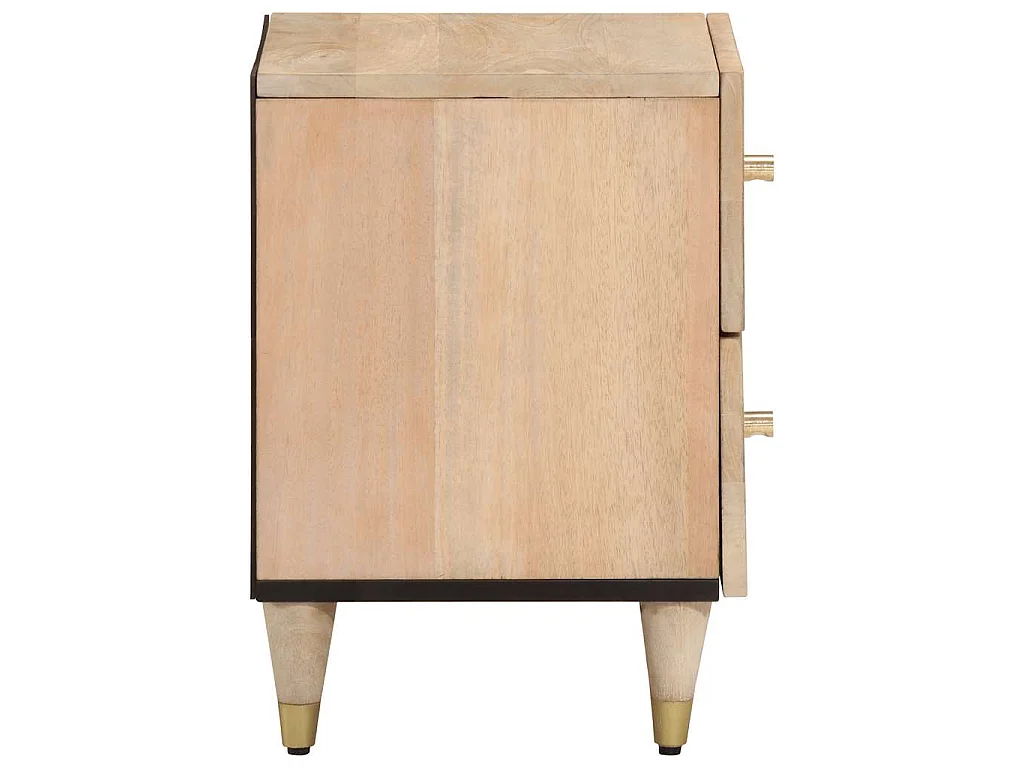 Nachtkastjes 2 st 40x33x46 cm massief mangohout
