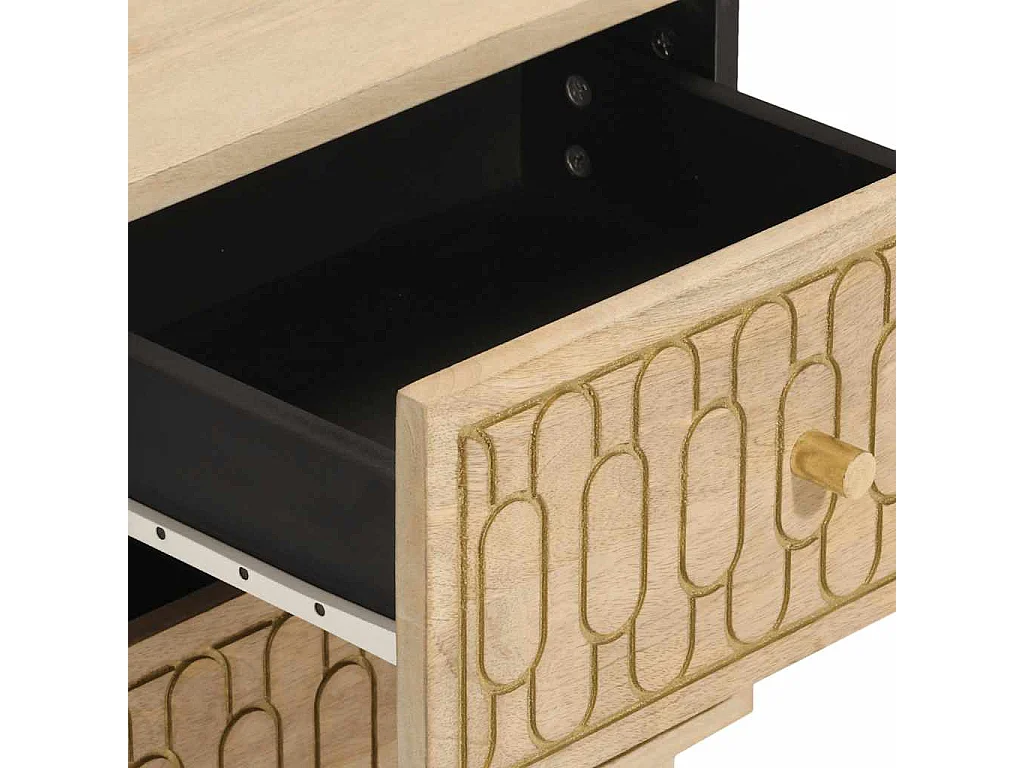Nachtkastjes 2 st 40x33x46 cm massief mangohout