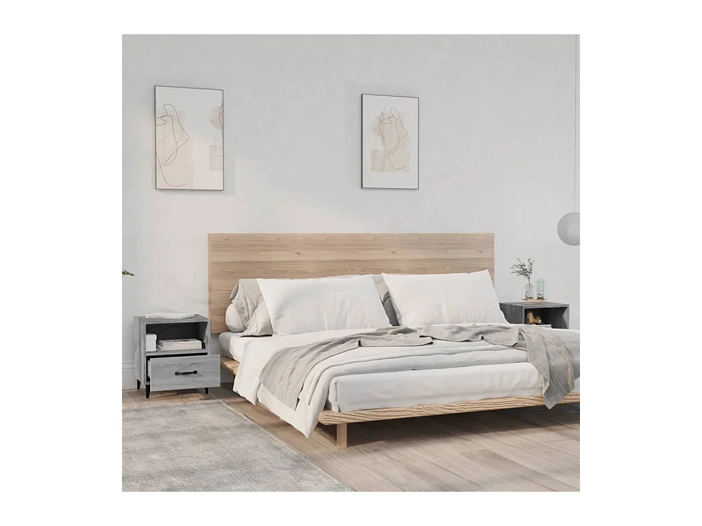 Tables de chevet 2 pcs Sonoma gris Bois d'ingénierie