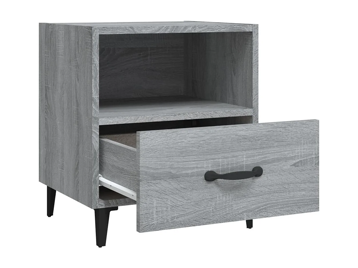 Comodini 2 pz Grigio Sonoma in Legno Multistrato
