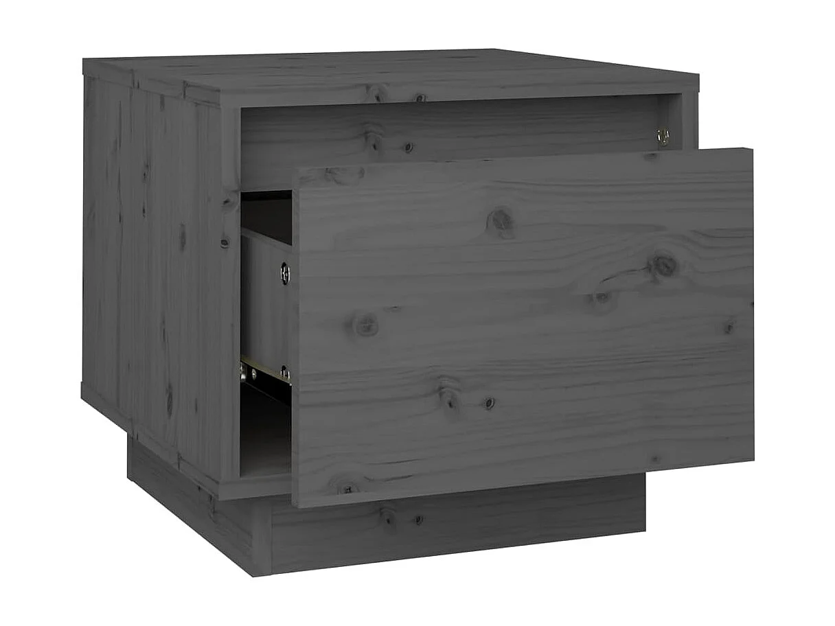 Table de chevet Gris 35x34x32 cm Bois de pin solide