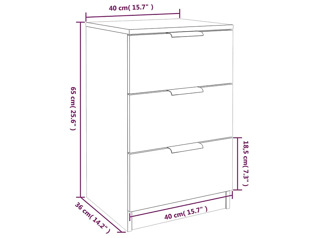 Mesa de cabeceira 40x35x47 cm sonoma cinzento